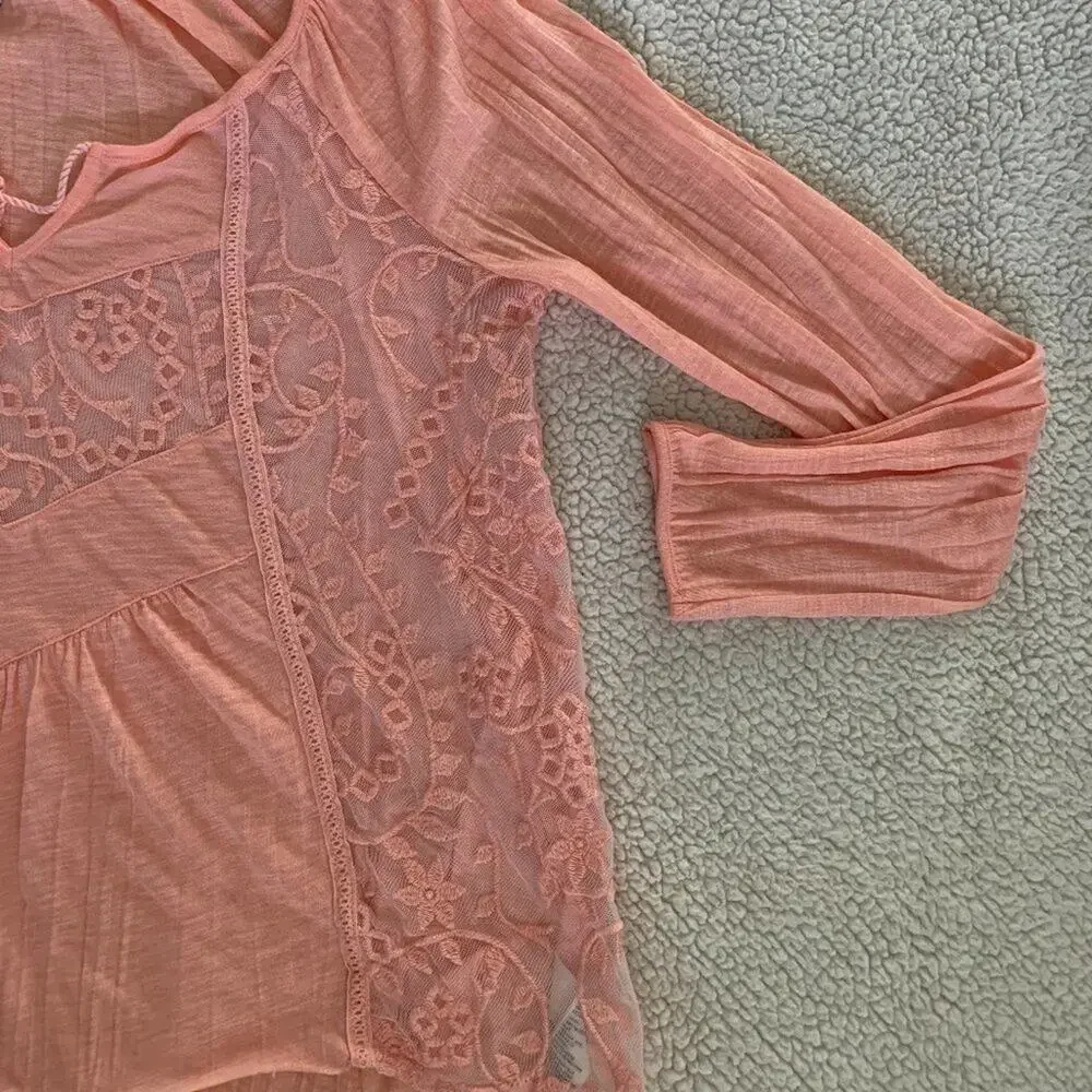 American Eagle Peach lace insert crop - S - Picture 5 of 6